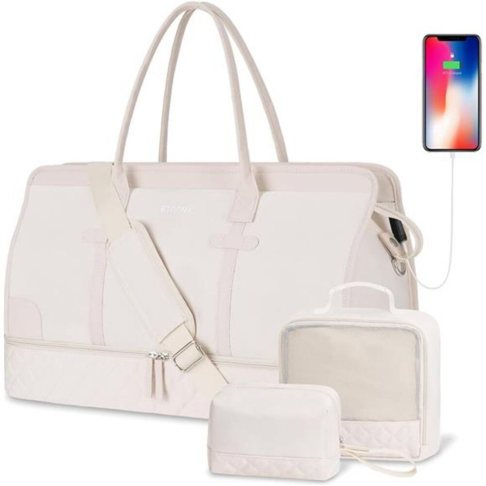 Weekender Overnight Bags for Women, Large Travel Duffle Bags with Shoe